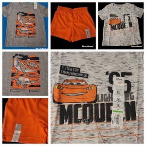 Boys 12 mo. Orange/Gray Shirts and Shorts NWT